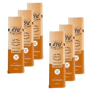 Lot 6x P&acirc;tes italiennes Spaghetti 5 - SANS GLUTEN - 1881 Pasta Berruto - paquet 400g (Toilinux, neuf)