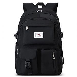 VARLIVOO Femmes Sac à Dos Adolescent Cartable Fille Sac à Dos Ordinateur Portable 15,6" Sac à Dos Lycéen Sacs D'école Collège Voyage Imperméable Polyester Noir (MoskviWeb OÜ, neuf)