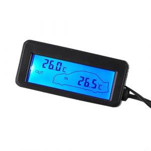 HpLive Thermom&egrave;tre int&eacute;rieur et ext&eacute;rieur de voiture 12 V - Affichage num&eacute;rique LCD - Thermom&egrave;tre d'int&eacute;rieur et d'ext&eacute;rieur avec capteur de c&acirc;ble de 0,5 m - Bleu (Focuslifeshop-eu, neuf)