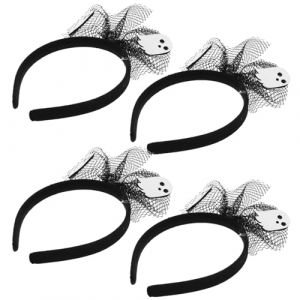 TEHAUX Lot de 4 Serrage-T&ecirc;tes Halloween Fant&ocirc;me Noir Accessoire de D&eacute;guisement Cosplay L&eacute;ger et Confortable Coiffe pour F&ecirc;te et Soir&eacute;e &agrave; Th&egrave;me Serrage-T&ecirc;te pour Femmes et Gar&ccedil;on et (Breamblue N, neuf)