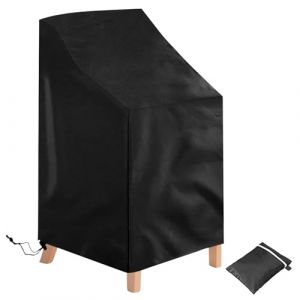 Votoko Housse Chaise Empilable Imperm&eacute;able, 70x70x85/125cm Tissu Oxford Housse Chaise Ext&eacute;rieur pour chaises de Jardin et de Balcon, Coupe-Vent, Anti-UV Housses Fauteuil Noir (VILLA RENTZ S.R.L., neuf)