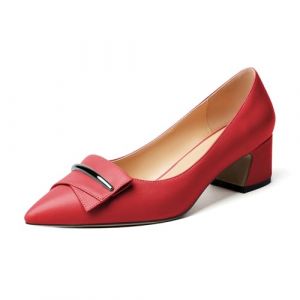 Elashe Femme Escarpins Talon Carr&eacute; Pumps Talon Moyen Chaussure Habill&eacute;e Mat Rouge EU40 (Elashe Offical Store, neuf)
