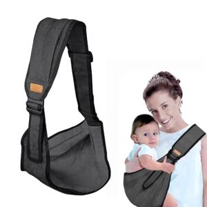 Toddler Carrier, 2024 New Baby Sling Carrier Newborn To Toddler Adjustable Baby Swing Carrier Sling écharpe de portage Sling Carrier Toddler Carrying jusqu'à 20 kg (noir) (DE LA ROSA VENTAS SL, neuf)