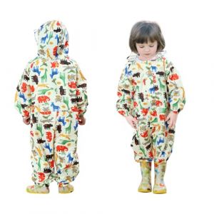 Voarge Combinaison imperméable légère et réutilisable pour enfants, avec capuche, pour les fêtes, le cyclisme, la randonnée et les voyages, taille unique, jaune, jaune, taille unique (Voyage Direct, neuf)