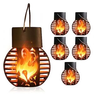 Lampe Flamme Solaire,Lanterne Solaire Extérieure,Lanternes et torches de jardin,lanternes d'extérieur solaire,Lanterne solaire exterieur jardin,Lumière Solaire Flamme,Lanternes d'extérieur (6PCS) (DAJIDALI-DE, neuf)