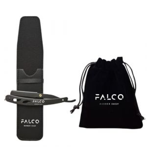 Falco Barber Shop - Rasoir Barbe Homme + Pochette de Transport, Coupe chou, Rasoir de Barbier &agrave; Lame Interchangeable (FALCO BARBER SHOP, neuf)