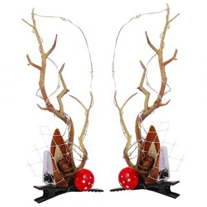 VALICLUD 1 Paire Pince à Cheveux En Bois De Cerf Lumineux Faire La Fête Ramure Pince à Cheveux Renne Led Adultes Bois De Renne Noël Action De Grâces Clips De Cheveux De Corne Pp Coloré (Cedongh, neuf)