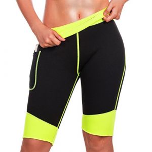 TrainingGirl Souple Fin Chaud en néoprène pour Homme avec Poche pour Femme Perte de Poids Minceur Sauna Pantalon de Sport entraînement Body Shaper Yoga Legging, Black Hot Sauna Shorts, 3XL (US 18) (GBG58565, neuf)