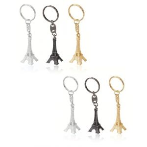 UYRVAPE 6 Pièces Porte-clés Tour Eiffel Rétro Bijoux Français Souvenirs Mini Porte-clés Pendentif Décorations (XU YANG DE DIAN, neuf)