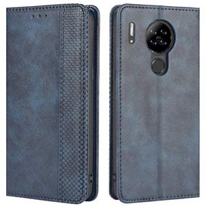 HualuBro Coque pour Blackview A80 Case, Coque Blackview A80S, Housse &agrave; Rabat en Retro PU Cuir Flip Cover Case Antichoc Magn&eacute;tique Portefeuille Etui pour Blackview A80 Coque (Bleu) (HualuBro EU, neuf)