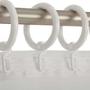 Bestlivings Lot de 40 anneaux de rideau avec crochets &agrave; plis (&Oslash;40 mm) dans un pack de 40, id&eacute;al pour tringles &agrave; rideaux jusqu'&agrave; &Oslash;28 mm (Blanc), pour rideaux et stores - Anneaux avec crochets &agrave; plis (bestcount, neuf)