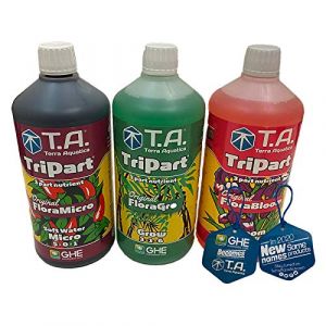 GHE Terra Aquatica Tripart Lot de 3 bidons de solution d'engrais complet pour plantes Eau douce 1 l (GROWSHOP EU, neuf)