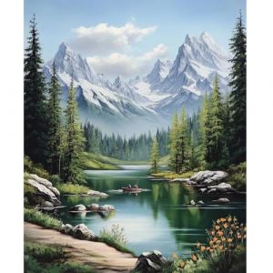NEWENMO Paysage Peinture par Numero Adulte,For&ecirc;t Verte Peinture Numero Kits,Paint by Numbers Adulte,DIY Peinture &agrave; l'huile,Acryliques Bricolage Peintures Kits,pour D&eacute;coration Maison 40x50cm (newenmo, neuf)