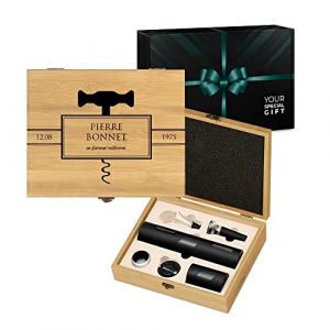 Maverton Coffret du Sommelier Imprimé - Set sommelier Personnalisé avec Accessoires pour Homme - pour Connaisseur - Cadeau Homme - Cadeau Personnalisé - Cadeau Anniversaire Homme - MILLÉSIME (MAVERTON, neuf)