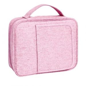 bephible Pochette de rangement Sac rembourré à fermeture éclair Classeur en nylon imperméable avec poignée Stockage fichiers documents grande capacité Portefeuille Rose (Geaosl, neuf)