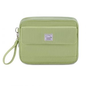 VASCHY Trousse Crayon de Couleur, Grande Trousse 192 Slots en Velours Côtelé Portable Multi-Poches Feutres Stylos Aquarelle avec Anse Amovible pour Homme Femme Fille Artiste Vert Clair (Vaschy, neuf)
