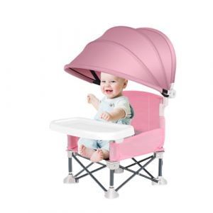 Siège rehausseur de chaise haute, siège rehausseur portable, siège rehausseur pliable, siège rehausseur pour voyage, siège rehausseur compact, siège rehausseur d'extérieur avec pare-soleil pour (ceutmelye, neuf)