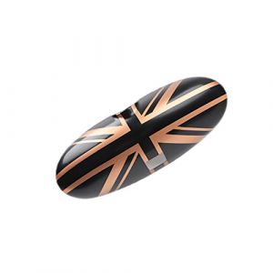 Le style UK MINI R50 R52 R53 coques de rétroviseur intérieur, autocollant de rétroviseur intérieur pour Mini Cooper One/S/JCW R50 R52 R53 2002–2006 (Union Jack Or) (UVCANY-EU, neuf)