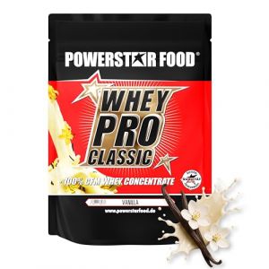 Powerstar WHEY PRO CLASSIC Poudre de prot&eacute;ines de lactos&eacute;rum 1000 g | Poudre de prot&eacute;ines | Fabriqu&eacute; en Allemagne | 100 % concentr&eacute; de lactos&eacute;rum CFM | Prot&eacute;ines en poudre avec seulement 2 % de (POWERSTAR FOOD, neuf)
