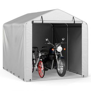 GYMAX Abri pour Motos, Vélos, Outils, Abri Extérieur Jardin Imperméable avec Porte Enroulable à Fermeture Éclair, Tente de Garage Protection,160x218x164CM (GYMAX EU, neuf)