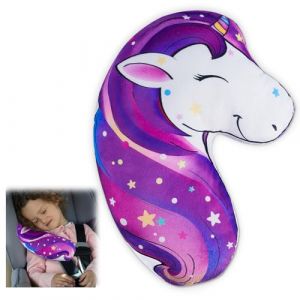 MHJY Coussin Voiture Enfant Protection Ceinture de Sécurité Licorne Siège de Sécurité Protege Ceinture Voiture Adulte Cale Tete Voiture pour Filles Garçons Voyage (Touchhome-EU, neuf)
