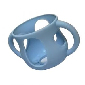 Couvre-biberon En Silicone Pour Biberons Nouveau-nés, 120ml Housse En Silicone Avec Poignée - Anti-chute Et Antichoc, Légère Et Portable, Housse Isolante En Verre Pour Une Alimentation Facile (Bleu) (girenyat, neuf)