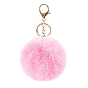 G&eacute;n&eacute;rique Porte-cl&eacute;s Boule De Fourrure Pompon Artificielle Fourrure De Lapin Animal Pour Meilleur Ami Sac De Voiture (Tai Ying, neuf)