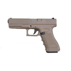 2EAGLE Airsoft-Pistolet CM030 AEP électrique-Semi-Auto/Automatique(Mode rafales)-Couleur désert-Plastique et métal-Puissance 0.5 Joule, 21,5 cm (THE REPLICANT, neuf)