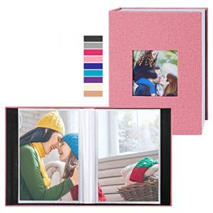 Lanpn Album Photo 10x15 Mini Petit Format 50 Pochette 2 Paquets, Lin Tissu Album pour Vertical Photos (Rose) (BILLIONRVL, neuf)