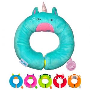 Trunki Coussin Voyage Avion Enfants et Mentonnière Enfants | Coussin Voiture Enfants Soutien les Têtes Endormies dans le Siège Auto, l'Avion, le Vélo ou la Poussette | Yondi Una Licorne (Turquoise) (Trunki Europe, neuf)