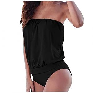 Maillots Une Pièce Femme Grande Taille Transbronzant Maillot De Bain Shorty Menstruel Ronde Push Up Tankini Amincissant Shorty Bikini Swimsuit Mes Commandes(Noir,3XL) (uxxnjfg, neuf)