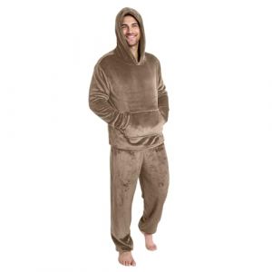G&eacute;n&eacute;rique Homme Ensembles de Pyjama Pyjama 2 Pi&egrave;ces pour Homme en Polaire Long Hiver en Flanelle Ensembles De Pyjama Loisirs &agrave; Manches Longues Hauts &agrave; Capuche Pantalons V&ecirc;tements Pyjama Homewear (M99M (Arriver 5 &agrave; 15 jours), neuf)