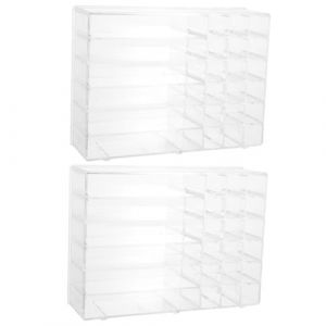 OUNONA 2pi&egrave;ces Bo&icirc;tes de Rangement pour Cosm&eacute;tiques Organisateur de Bureau Pr&eacute;sentoir &agrave; Cosm&eacute;tiques Pr&eacute;sentoir Multi-compartiments Lot de Bo&icirc;tes de Rangement (Gustell, neuf)