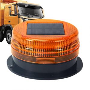 Gyrophare D'avertissement LED Ambre Gyrophare Énergie Solaire Sans Fil Rechargeable Lampe Stroboscopique LED Pour Machines Agricoles Véhicule Feux D'avertissement Lumière Stroboscopique D'urgence (LSP66, neuf)