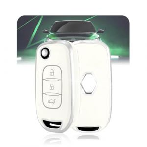 LELNOOS Coque Cl&eacute; Voiture, Silicone &Eacute;tui Cle Etui Clef Protecteur Cache Cles pour Renault Clio 5 Twingo 3 Kangoo 3 Megane 4 Trafic 3 Captur Express Kadjar Dacia Duster Dokker Sandero Stepway Stepway (LELNOOS, neuf)