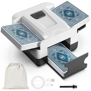 FarmNix Mélangeur de Cartes Automatique Électrique pour 1-2 Jeux - Batterie 2000mAh Rechargeable USB-C - Compatible Poker, Belote, UNO, Blackjack, Texas Hold'em (FarmNix Official, neuf)