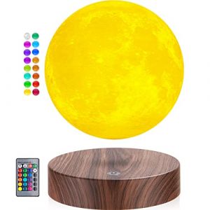 L&eacute;vitation Lune Lampe L&eacute;vitation Magn&eacute;tique Impression 3D Clair De Lune Lampes Flottantes Sph&egrave;re LED Lune Veilleuses Chambre D&eacute;cor Cadeau Cr&eacute;atif pour Enfants Amis (16 couleurs) (xin xin ran-eu, neuf)