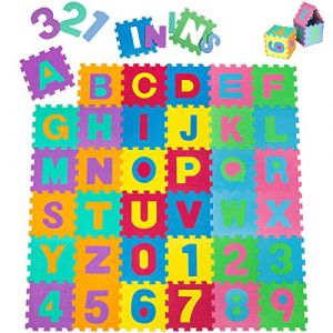 tectake® Puzzle Tapis Mousse bébé Alphabet et Chiffres 86 pièces 36 Dalles 32x32 cm Enfant Bas âge (Made4Home SAS, neuf)