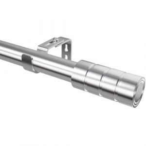 Tringle Rideau Extensible Barre Rideau Tringle à Rideaux Longueur Réglable pour Fenêtre de Chambre à Coucher/Salon/Cuisine, 25mm de DiamèTre, 60 à 285cm (Argent) (LIEUR, neuf)