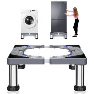 Bocguy Support Machine a Laver, Socle Machine a Laver, Largeur Réglable 40-60cm, Avec 4 pieds Stable pour Machine à Laver, pour Réfrigérateur, Sèche-Linge, Congélateur, Hauteur 28-31cm (BOJIEDIANZI, neuf)