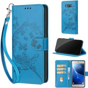 TOMYOU Coque pour Samsung Galaxy J5 (2016) &Eacute;tui, avec Fentes pour Cartes Magn&eacute;tique Antichoc Cuir Portefeuille Etui Housse pour Samsung Galaxy J5 (2016) Bleu (WGR Global Business, neuf)