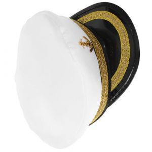 Abaodam Chapeau de Capitaine Blanc en Polyester pour Homme et Femme Taille Unique Accessoire Marin pour Cosplay F&ecirc;te et Spectacle Chapeau de Capitaine D&eacute;coratif et Costume (Naralimn, neuf)