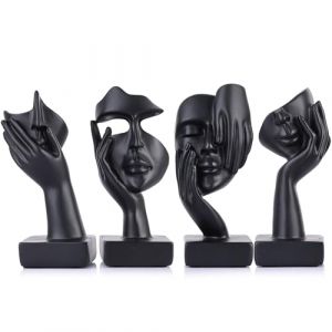 Mini-sculptures abstraites, figures de penseurs, visage moderne, petite statue pour accents, d&eacute;coration, chambre f&eacute;minine, &eacute;tag&egrave;re flottante, biblioth&egrave;que, table de t&eacute;l&eacute;vision, table basse (GAOSHENG SHOP, neuf)