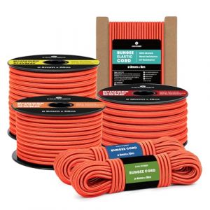 Kamu Synber Tendeur &Eacute;lastique Corde Elastique 6mm x 5m Sandow Elastique pour B&acirc;che, Remorque, Bateau, Camping | Orange (Kamu Synber, neuf)