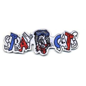 hotrodspirit - Patch Groupe Rockabilly Stray Cats ticolore Bleu Blanc Rouge Rock ecusson thermocollant (rocknrollshop, neuf)