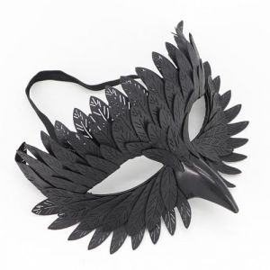 MplehDa &Eacute;l&eacute;gant masque d'oiseau, demi masque d'Halloween, masque v&eacute;nitien avec faux becs en plumes pour homme et femme, costume d'Halloween, de f&ecirc;te de carnaval (yingfengdianzi, neuf)