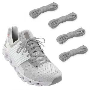NDTEZUGT 2 Paires Lacets Plats pour Baskets, 6mm Fins Lacet Chaussures de Sport de Replacement Plusieurs Couleurs et Longueurs Disponibles(Gris,39"/100cm) (NDTEZUGT, neuf)