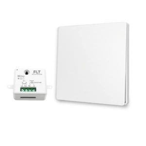 Interrupteur sans fil et sans pile Auto alimenté - Écologique - Qualité Pro - Va et vient RF 1 télécommande mural + 1 relais radio encastrable - Longue Distance - Intérieur Extérieur IP64 (Fast Led Technology, neuf)