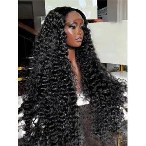 Perruques ondul&eacute;es cr&eacute;pues et boucl&eacute;es pour femmes cheveux humains 13x4 avec dentelle frontale 1 18inches#220#13x6 (ChaoqiangC, neuf)