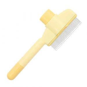 Brosse de toilettage double longueur en acier inoxydable pour chiens et chats (jaune) (xiaotouming12, neuf)